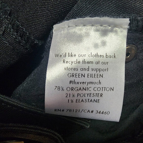 Eileen Fisher Black Metallic Straight Leg Pants Size 6 - Picture 7 of 8